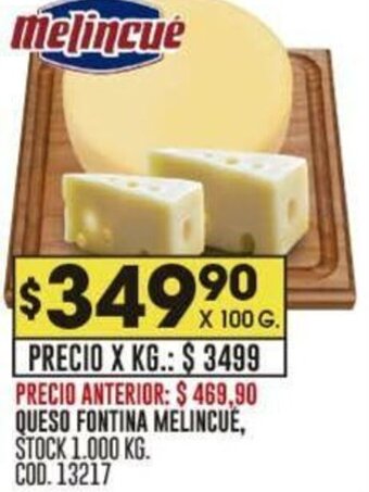 Coto QUESO FONTINA MELINCUE X 100G oferta