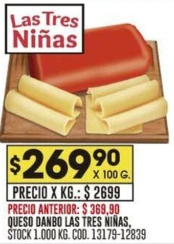 Coto QUESO DANBO LAS TRES NIÑAS X 100G oferta