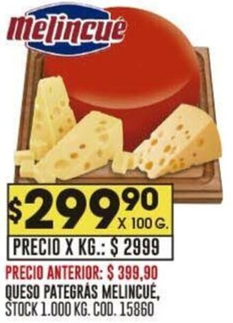 Coto QUESO PATEGRÁS MELINCUÉ X 100G oferta