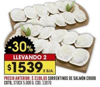 Coto SORRENTINOS DE SALMÓN CRUDO COTO oferta