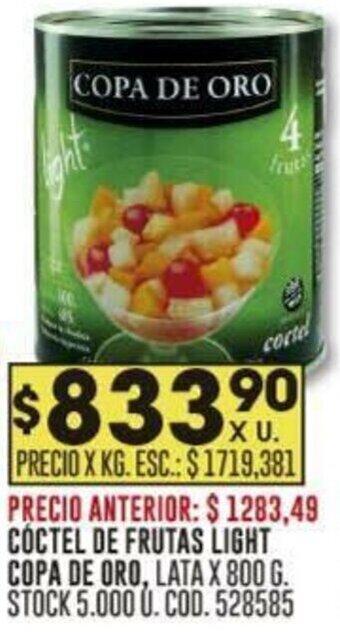Coto CÓCTEL DE FRUTAS LIGHT COPA DE ORO LATA X 800G oferta