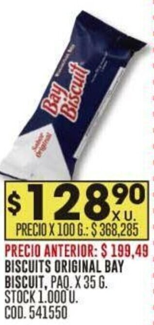Coto BISCUITS ORIGINAL BAY BISCUIT PAQ. X 35 G oferta