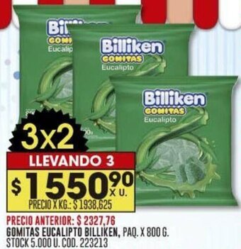 Coto GOMITAS EUCALIPTO BILLIKEN, PAQ. X 800 G oferta