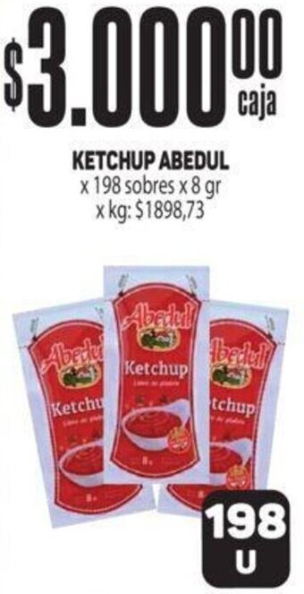 Makro KETCHUP ABEDUL x 198 sobres x 8 gr oferta
