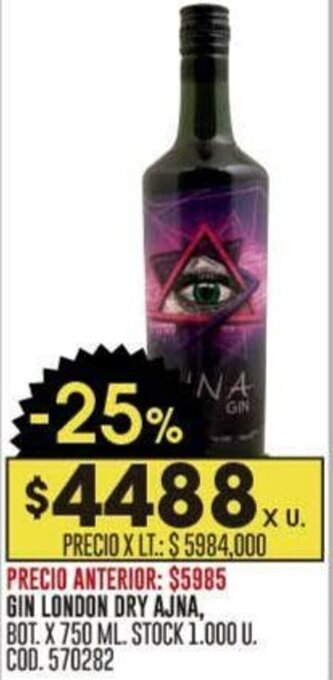 Coto GIN LONDON DRY AJNA BOT X 750 ML oferta