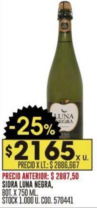 Coto SIDRA LUNA NEGRA BOT X 750 ML oferta