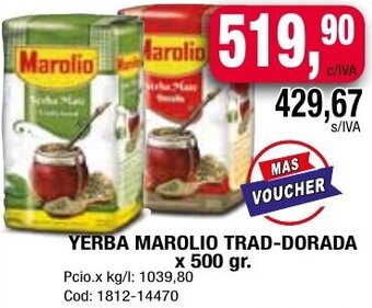 Maxiconsumo YERBA MAROLIO TRAD-DORADA x 500 gr oferta