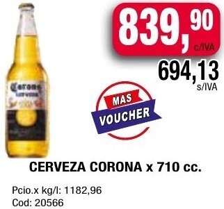 Maxiconsumo CERVEZA CORONA x 710 cc oferta