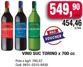 Maxiconsumo VINO SUC TORINO x 700 cc oferta