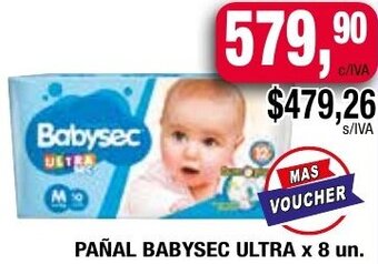 Maxiconsumo PAÑAL BABYSEC ULTRA x 8 un oferta