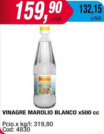 Maxiconsumo VINAGRE MAROLIO BLANCO x 500 cc oferta