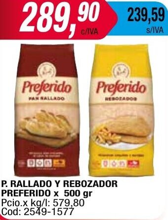 Maxiconsumo P. RALLADO Y REBOZADOR PREFERIDO x 500 gr oferta