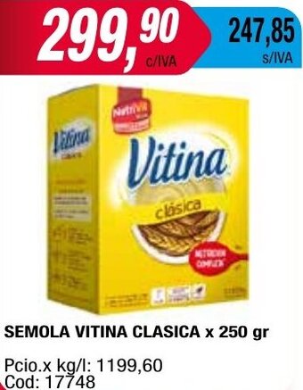 Maxiconsumo SEMOLA VITINA CLASICA x 250 gr oferta