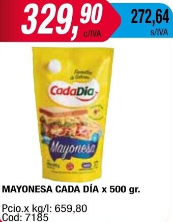 Maxiconsumo MAYONESA CADA DÍA x 500 gr oferta