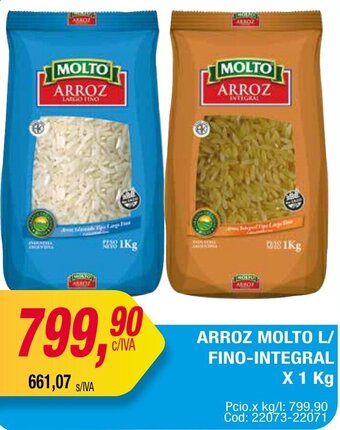 Maxiconsumo ARROZ MOLTO L FINO-INTEGRAL X 1 Kg oferta