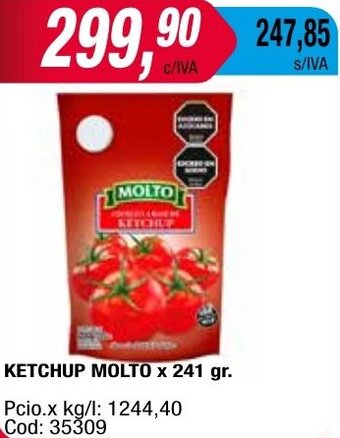 Maxiconsumo KETCHUP MOLTO x 241 gr oferta