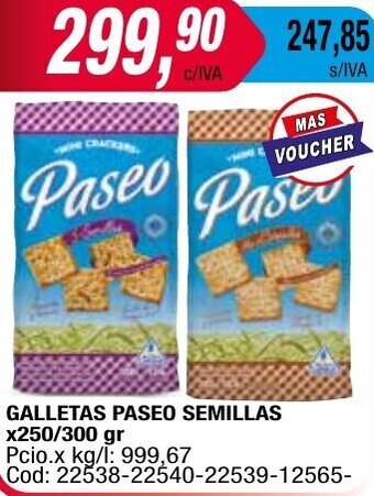 Maxiconsumo GALLETAS PASEO SEMILLAS x250/300 gr oferta