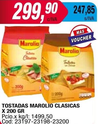 Maxiconsumo TOSTADAS MAROLIO CLASICAS X 200 GR oferta