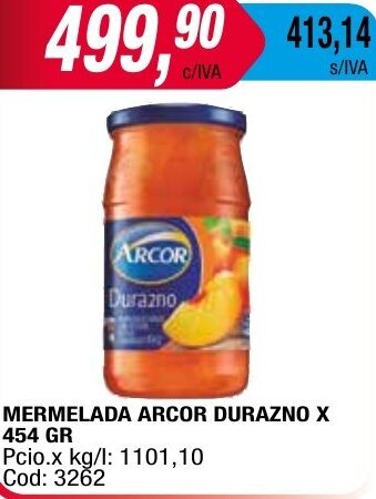 Maxiconsumo MERMELADA ARCOR DURAZNO X 454GR oferta