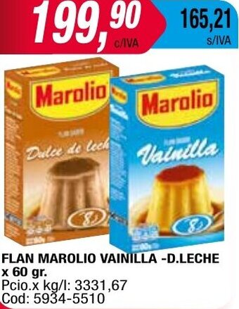 Maxiconsumo FLAN MAROLIO VAINILLA -D.LECHE x 60 gr oferta