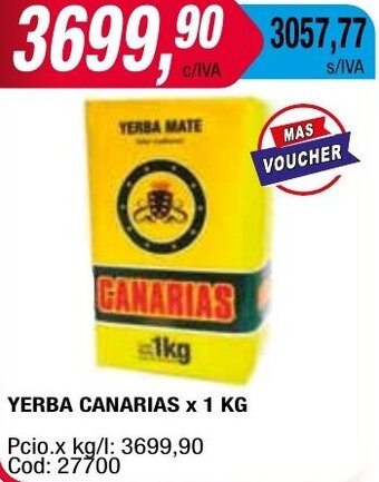 Maxiconsumo YERBA CANARIAS x 1 KG oferta