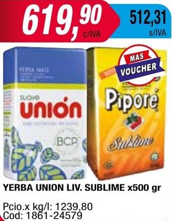 Maxiconsumo YERBA UNION LIV. SUBLIME x500 gr oferta
