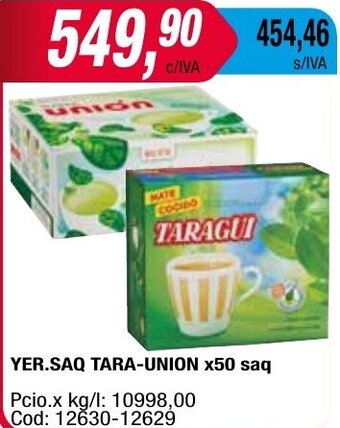 Maxiconsumo YER.SAQ TARA-UNION x50 saq oferta