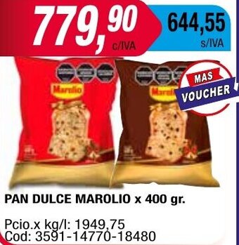 Maxiconsumo PAN DULCE MAROLIO x 400 gr oferta