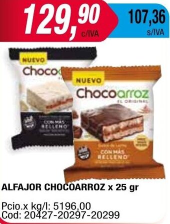 Maxiconsumo ALFAJOR CHOCOARROZ x 25 gr oferta