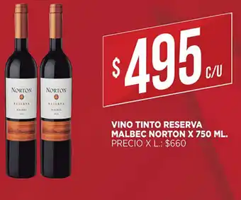 Supermercados DIA Vino Tinto Reserva Malbec Norton x 750ml oferta