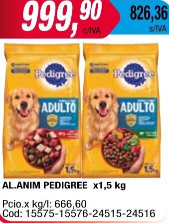 Maxiconsumo AL.ANIM PEDIGREE x1,5 kg oferta