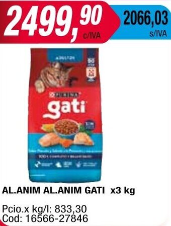 Maxiconsumo AL.ANIM AL.ANIM GATI x 3 kg oferta