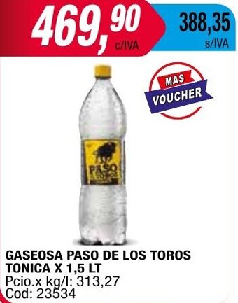 Maxiconsumo GASEOSA PASO DE LOS TOROS TONICA X 1,5 LT oferta