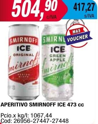 Maxiconsumo APERITIVO SMIRNOFF ICE 473 cc oferta