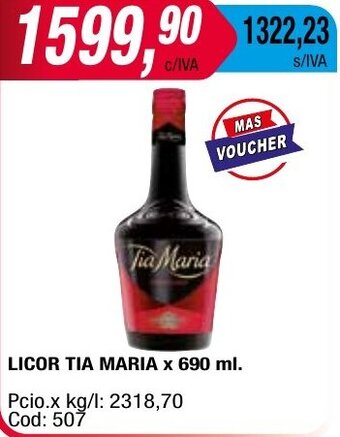 Maxiconsumo LICOR TIA MARIA x 690 ml oferta