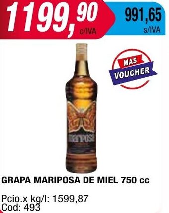 Maxiconsumo GRAPA MARIPOSA DE MIEL 750 cc oferta