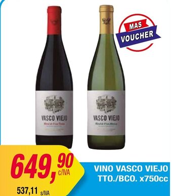 Maxiconsumo VINO VASCO VIEJO TTO./BCO. x750cc oferta