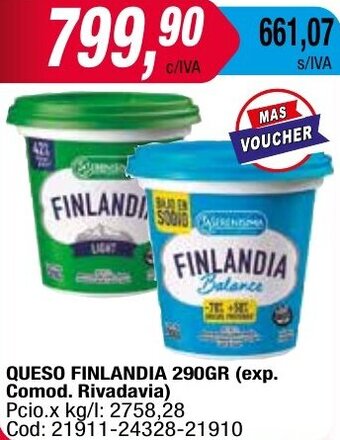 Maxiconsumo QUESO FINLANDIA 290GR oferta