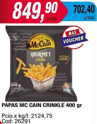 Maxiconsumo PAPAS MC CAIN CRINKLE 400 gr oferta