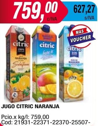 Maxiconsumo JUGO CITRIC NARANJA oferta