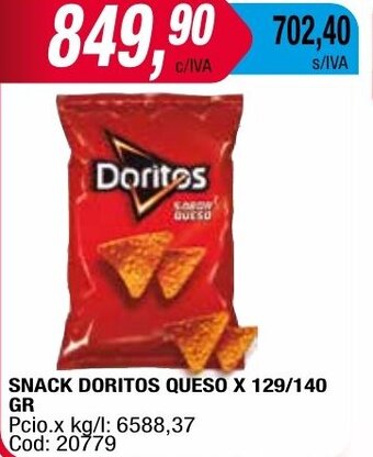 Maxiconsumo SNACK DORITOS QUESO X 129/140 GR oferta