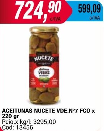 Maxiconsumo ACEITUNAS NUCETE VDE.N°7 FCO x 220 gr oferta