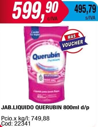 Maxiconsumo JAB.LIQUIDO QUERUBIN 800ml d/p oferta