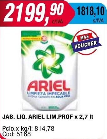 Maxiconsumo JAB. LIQ. ARIEL LIM.PROF x 2,7 It oferta