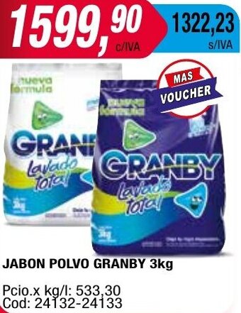 Maxiconsumo JABON POLVO GRANBY 3kg oferta