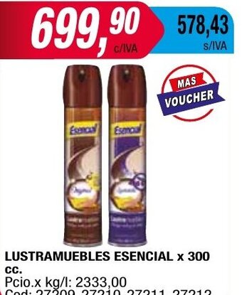 Maxiconsumo LUSTRAMUEBLES ESENCIAL x 300cc oferta