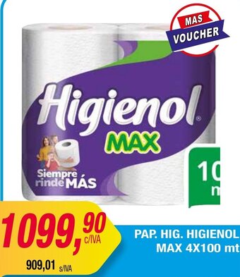 Maxiconsumo PAP. HIG. HIGIENOL MAX 4X100 mt oferta
