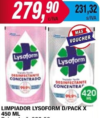 Maxiconsumo LIMPIADOR LYSOFORM D/PACK X 450 ML oferta