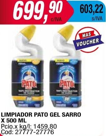 Maxiconsumo LIMPIADOR PATO GEL SARRO X 500 ML oferta