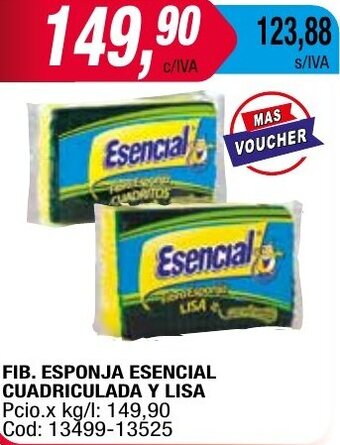 Maxiconsumo FIB. ESPONJA ESENCIAL CUADRICULADA Y LISA oferta